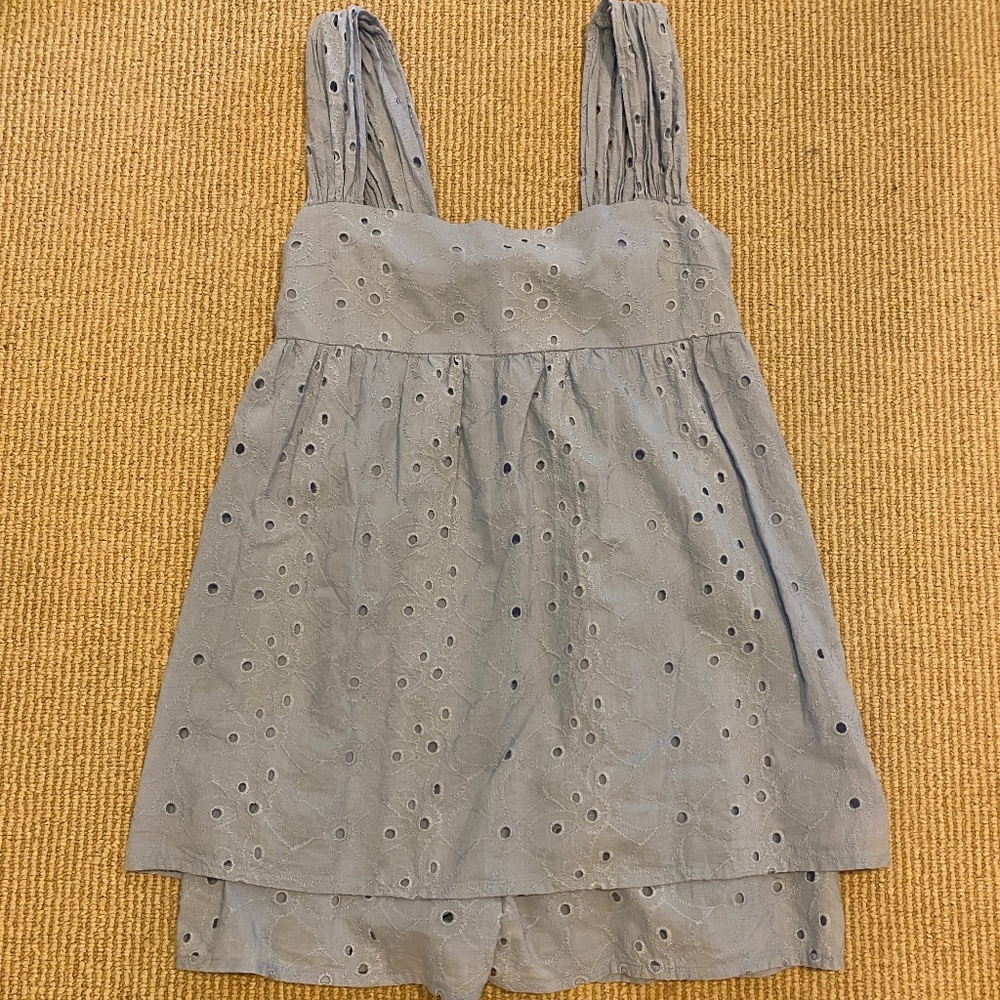 Urban Outfitters Light Blue Eyelit Romper